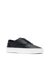 schwarze Leder niedrige Sneakers von Saint Laurent