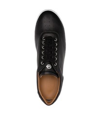 schwarze Leder niedrige Sneakers von Unseen Footwear