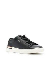 schwarze Leder niedrige Sneakers von BOSS