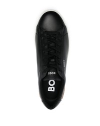 schwarze Leder niedrige Sneakers von BOSS