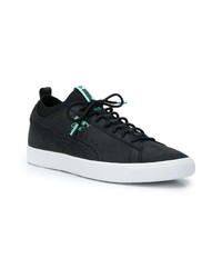 schwarze Leder niedrige Sneakers von Puma