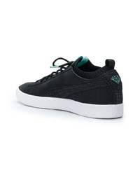 schwarze Leder niedrige Sneakers von Puma