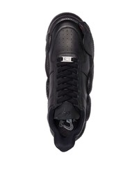 schwarze Leder niedrige Sneakers von Giuseppe Zanotti