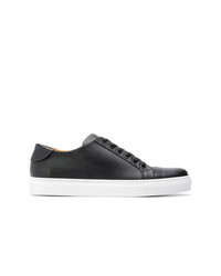 schwarze Leder niedrige Sneakers von Collegium