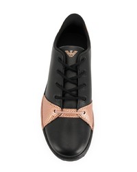 schwarze Leder niedrige Sneakers von Ea7 Emporio Armani