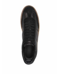 schwarze Leder niedrige Sneakers von Officine Creative