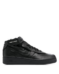 schwarze Leder niedrige Sneakers von Comme Des Garcons Homme Plus