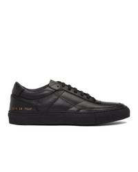 schwarze Leder niedrige Sneakers von Common Projects