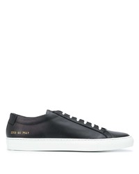 schwarze Leder niedrige Sneakers von Common Projects