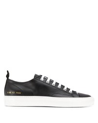 schwarze Leder niedrige Sneakers von Common Projects