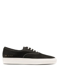 schwarze Leder niedrige Sneakers von Common Projects