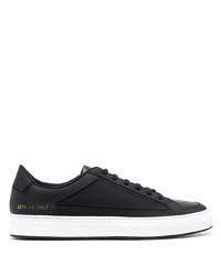 schwarze Leder niedrige Sneakers von Common Projects