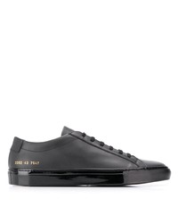 schwarze Leder niedrige Sneakers von Common Projects