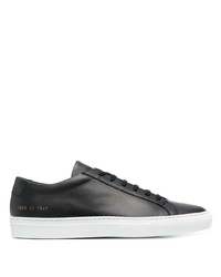 schwarze Leder niedrige Sneakers von Common Projects