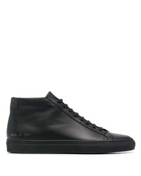 schwarze Leder niedrige Sneakers von Common Projects