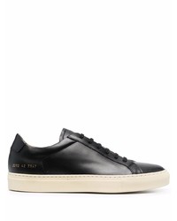 schwarze Leder niedrige Sneakers von Common Projects