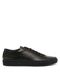 schwarze Leder niedrige Sneakers von Common Projects