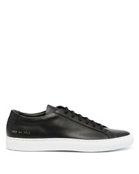 schwarze Leder niedrige Sneakers von Common Projects