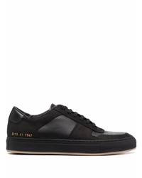 schwarze Leder niedrige Sneakers von Common Projects