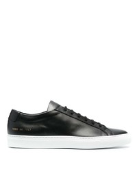 schwarze Leder niedrige Sneakers von Common Projects