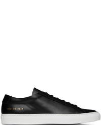 schwarze Leder niedrige Sneakers von Common Projects