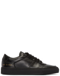 schwarze Leder niedrige Sneakers von Common Projects