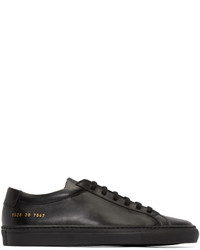 schwarze Leder niedrige Sneakers von Common Projects