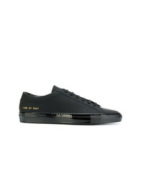 schwarze Leder niedrige Sneakers von Common Projects