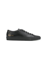 schwarze Leder niedrige Sneakers von Common Projects