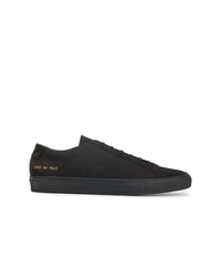 schwarze Leder niedrige Sneakers von Common Projects