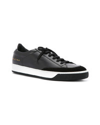 schwarze Leder niedrige Sneakers von Common Projects