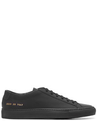 schwarze Leder niedrige Sneakers von Common Projects