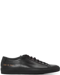 schwarze Leder niedrige Sneakers von Common Projects