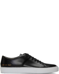 schwarze Leder niedrige Sneakers von Common Projects