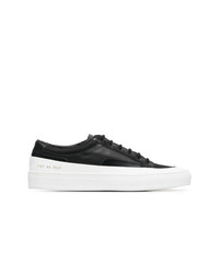 schwarze Leder niedrige Sneakers von Common Projects