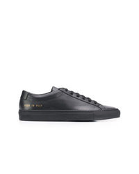 schwarze Leder niedrige Sneakers von Common Projects