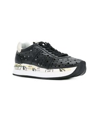 schwarze Leder niedrige Sneakers von Premiata