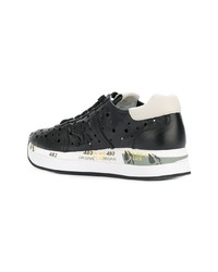 schwarze Leder niedrige Sneakers von Premiata