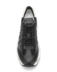 schwarze Leder niedrige Sneakers von Premiata