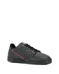 schwarze Leder niedrige Sneakers von adidas