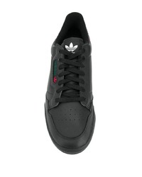 schwarze Leder niedrige Sneakers von adidas