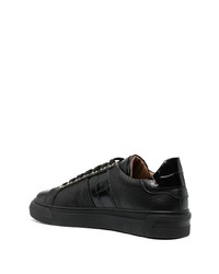 schwarze Leder niedrige Sneakers von Billionaire