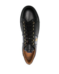 schwarze Leder niedrige Sneakers von Billionaire