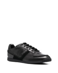 schwarze Leder niedrige Sneakers von BOSS