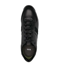 schwarze Leder niedrige Sneakers von BOSS