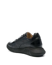 schwarze Leder niedrige Sneakers von Billionaire