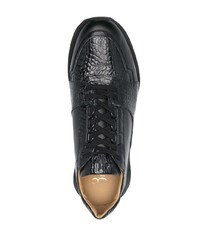 schwarze Leder niedrige Sneakers von Billionaire