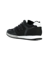 schwarze Leder niedrige Sneakers von Hogan