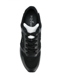 schwarze Leder niedrige Sneakers von Hogan