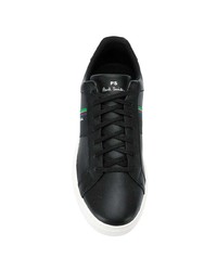 schwarze Leder niedrige Sneakers von PS Paul Smith